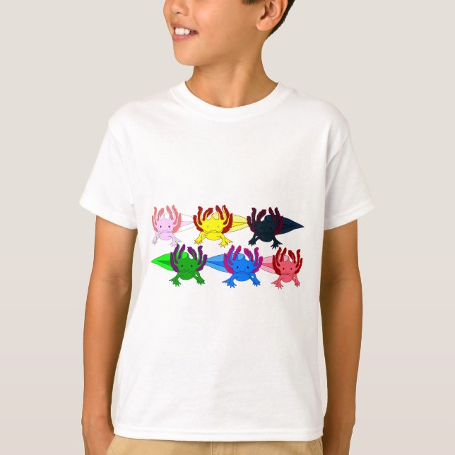 Camiseta Axolotl modelo Frontal (Anverso)