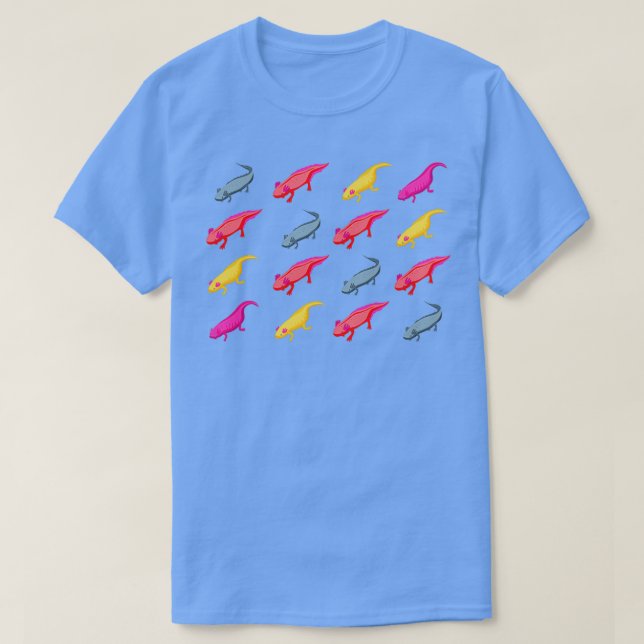 Camiseta Axolotl múltiples colores anfibios (Diseño del anverso)