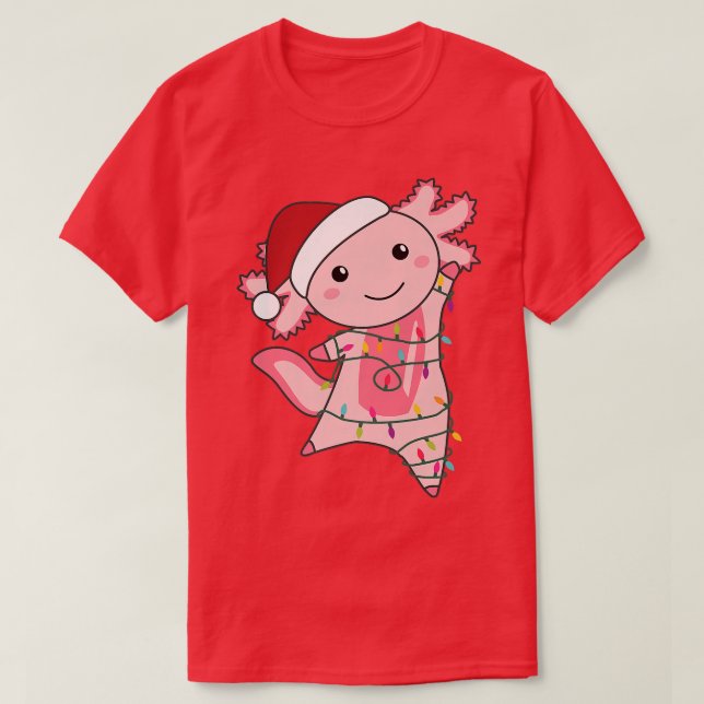 Camiseta Axolotl Navidades Navidades de la luz de hadas Axo (Diseño del anverso)
