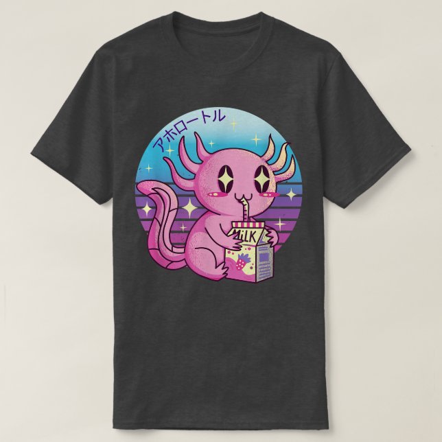 Camiseta Axolotl Pastel Goth Strawberry Milk Shake Anime Ae (Diseño del anverso)