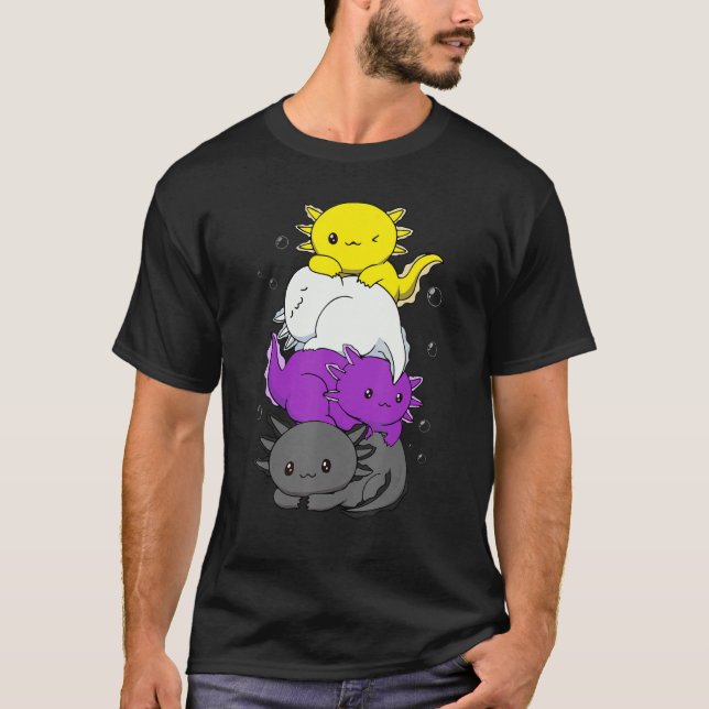 Camiseta Axolotl Pile Bandera No Binaria Género Género P (Anverso)