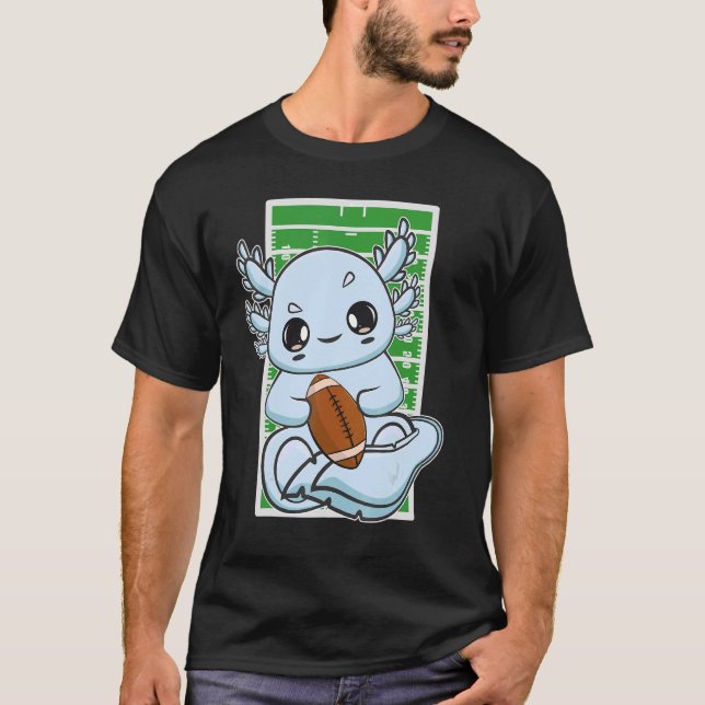 Camiseta Axolotl Plays Fantasy Football For Coach Center Gu (Anverso)