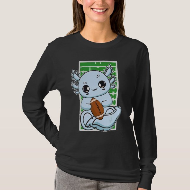 Camiseta Axolotl Plays Fantasy Football For Coach Center Gu (Anverso)