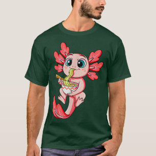 Camiseta Axolotl Ramen Kawaii Arte japonés de fideos animal