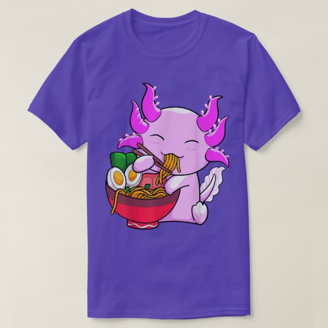 Camiseta Axolotl Ramen Noodles Japoneses Otaku Kawaii Anime (Diseño del anverso)