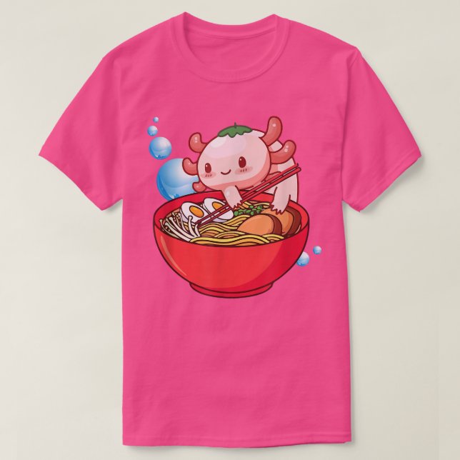 Camiseta Axolotl Ramen Noodles Kawaii Cute Anime Japanese G (Diseño del anverso)