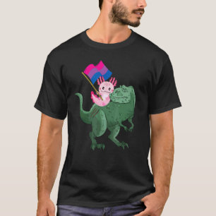 Camiseta Axolotl Riding Dinosaurio Bisexualidad Bandera Bis