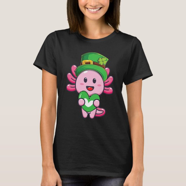 Camiseta Axolotl Saint Patricks Day Boys Girls Axolotl St P (Anverso)