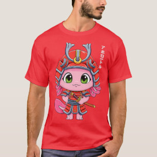 Camiseta Axolotl Samurai Ronin Anime japonés de peces camin