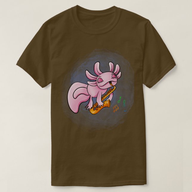 Camiseta Axolotl Saxofón (Diseño del anverso)