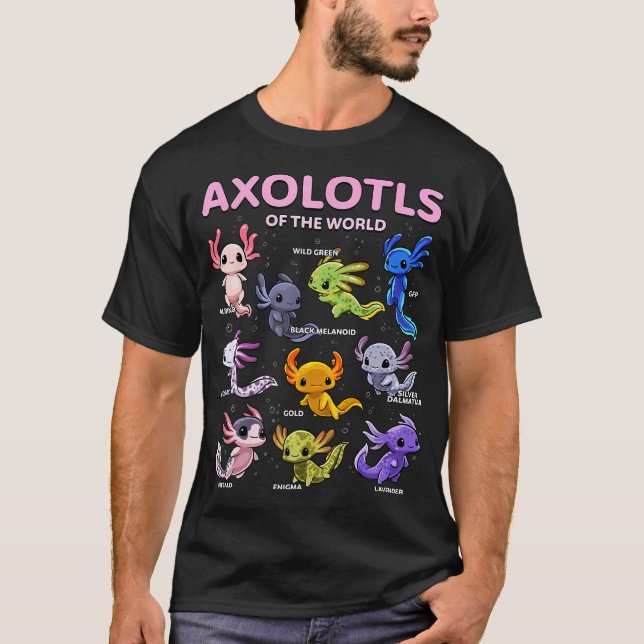 Camiseta Axolotl Shirt Kawaii Axolotls Del Mundo (Anverso)