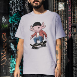 Camiseta Axolotl Skateboarder Ripper Skater Salamander Amor