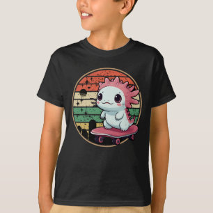 Camiseta Axolotl Skateboarding Graciosa Animal