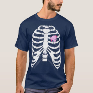 Camiseta Axolotl Skeleton Funny Axolotl Salamander En Rib C