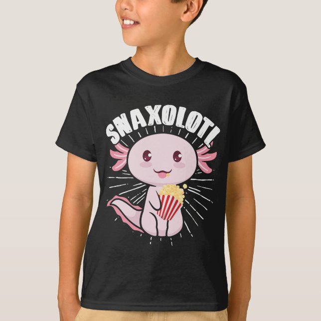 Camiseta Axolotl Snack Monster Snaxolotl Kawaii (Anverso)