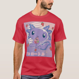Camiseta Axolotl Strawberry Milk Retro Kawaii Japón Axolotl
