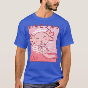 Camiseta Axolotl Strawberry Milk Retro Kawaii Japón Axolotl
