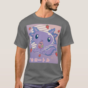Camiseta Axolotl Strawberry Milk Retro Kawaii Japón Axolotl