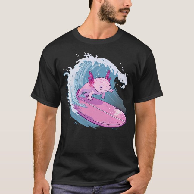 Camiseta Axolotl Surfing Ocean Sea Axolotl Sea Ocean Animal (Anverso)