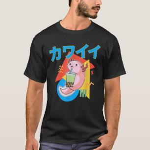 Camiseta Axolotl Té de leche Axolotl Bebida Boba Mascota de