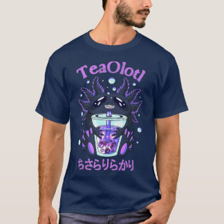 Camiseta Axolotl TeaOlotl Gothic Kawaii Boba Bubble Tea Ani