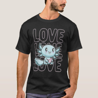 Camiseta Axolotl Valentines Day I Love You Alotl Walking Fi