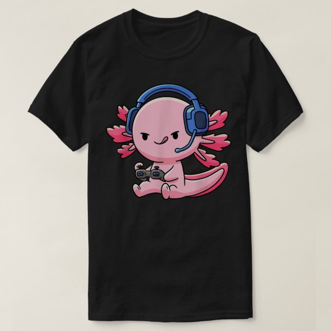 Camiseta Axolotl Videojuego de peces Jaming de niños Chicas (Diseño del anverso)