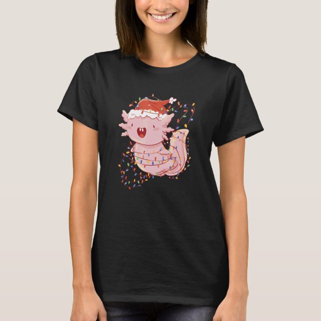 Camiseta Axolotl Wearing A Santa Hat And Tangled In Christm (Anverso)