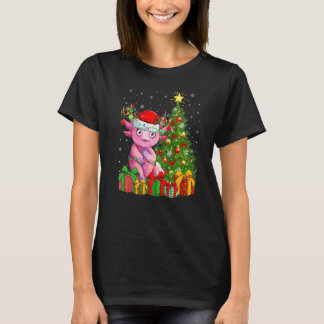 Camiseta Axolotl  Xmas Holiday Santa Axolotl Christmas Tree