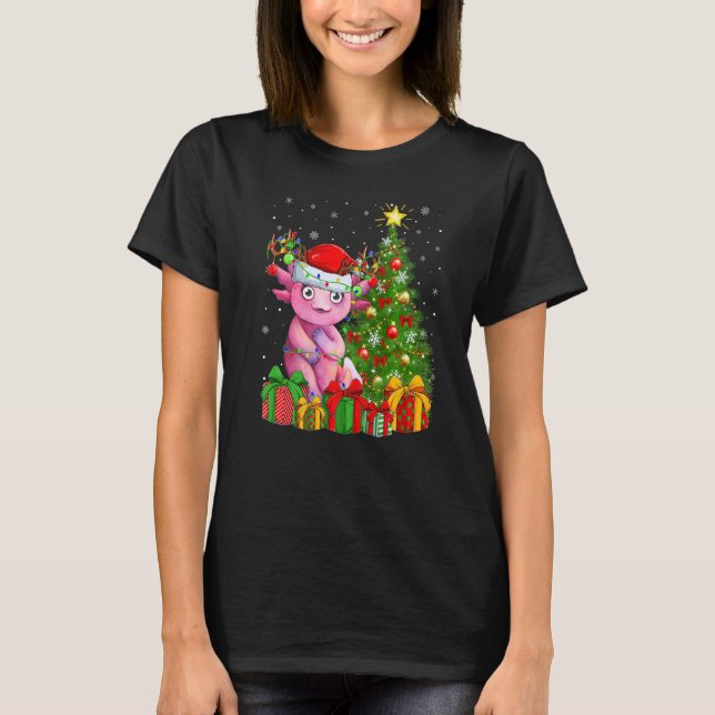 Camiseta Axolotl  Xmas Holiday Santa Axolotl Christmas Tree (Anverso)