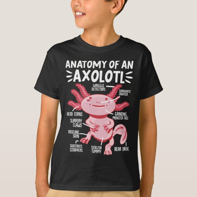 Camiseta Axolotls Anatomy Of An Axolotl Kawaii (Anverso)