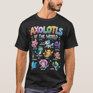 Camiseta Axolotls Del Mundo Cute Kawaii