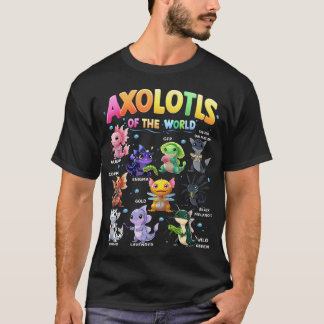 Camiseta Axolotls Del Mundo Cute Kawaii