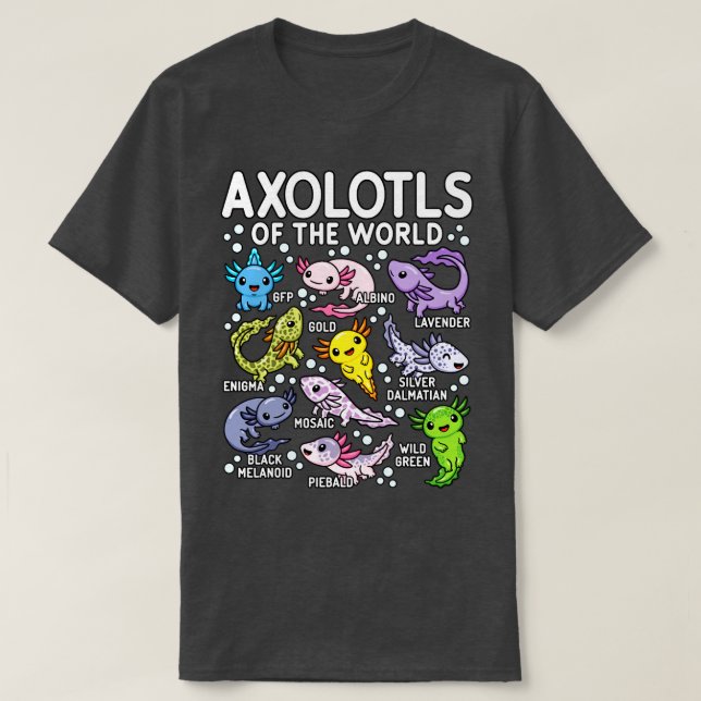 Camiseta Axolotls Del Mundo Cute Kawaii Axolotl (Diseño del anverso)
