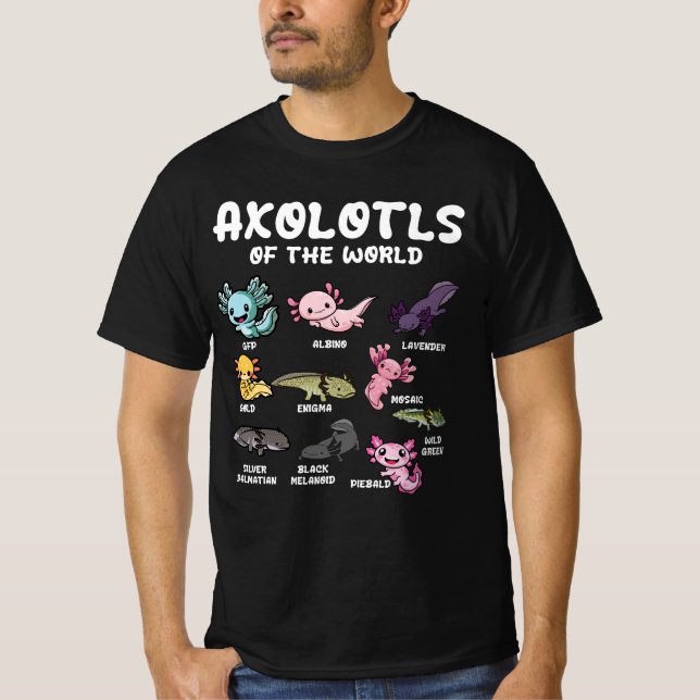 Camiseta Axolotls Del Mundo Cute Kawaii Axolotl Lover Oc (Anverso)