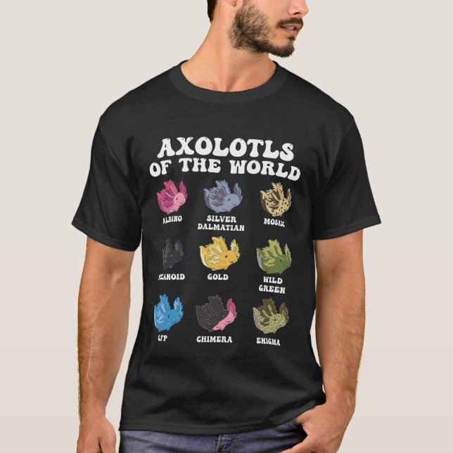 Camiseta Axolotls of the world Sweet Animals Kawaii Axolotl (Anverso)