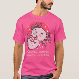 Camiseta Axolotls Outeat Outlive Outplay Funny Salamander H
