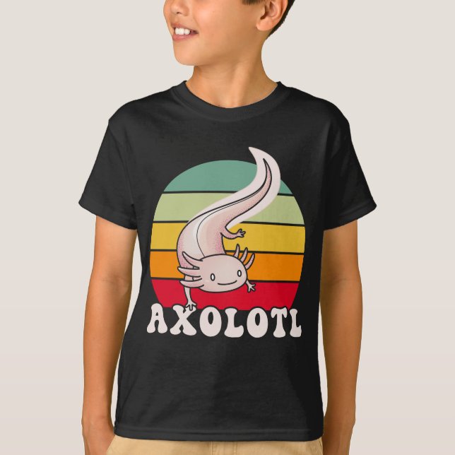 Camiseta Axolotls Retro Sunset Axolotl Kawaii (Anverso)