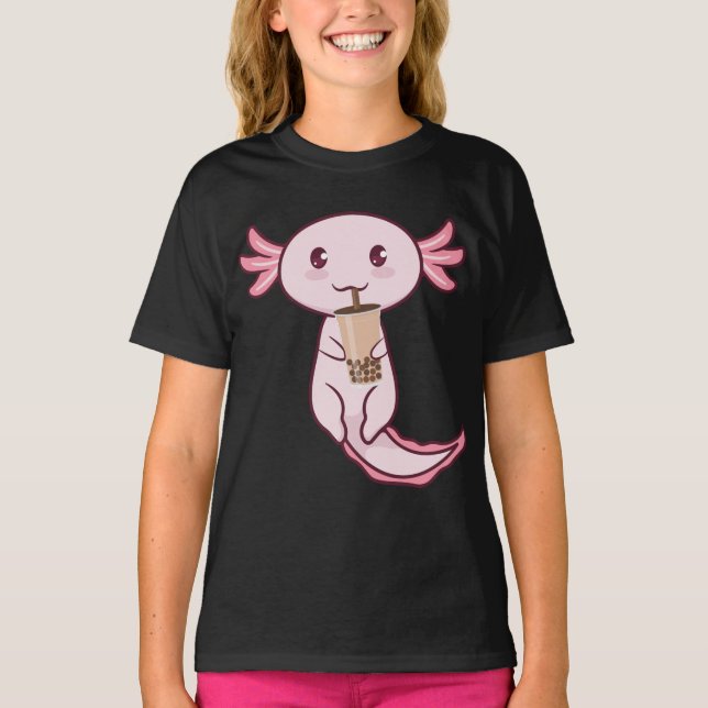 Camiseta Axolots Lover Mascota Animal Axolotl Bubble Tea Ka (Anverso)