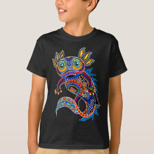 Camiseta Axolott Art Aztec Mexicano Salamander México Cinco