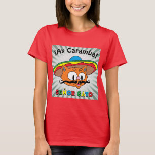 Camiseta ¡Ay caramba! Personalizado mexicano Gato Señor G