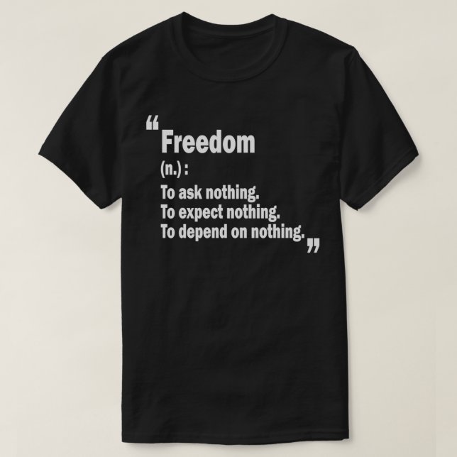 Camiseta Ayn Rand Cita Libertad (Diseño del anverso)