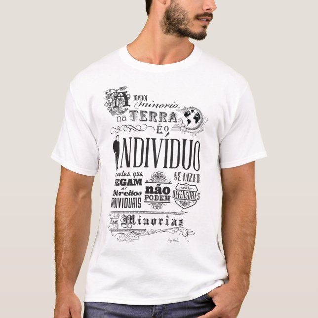 Camiseta Ayn Rand - un indivíduo del é o del minoria del (Anverso)