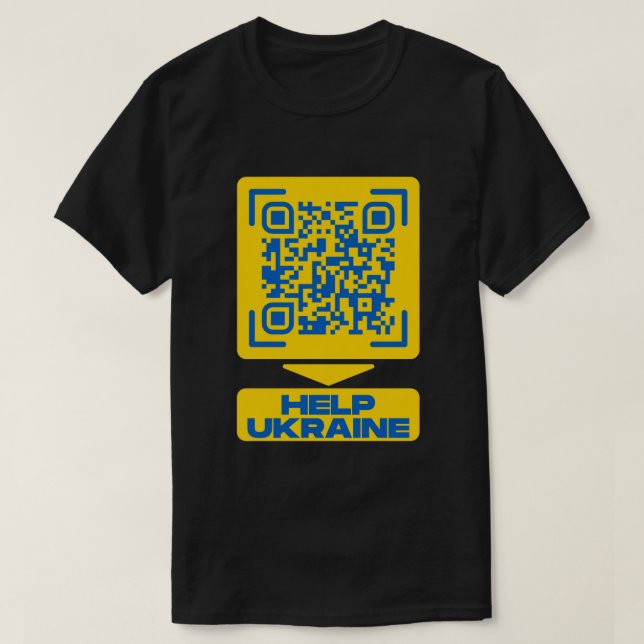 Camiseta Ayuda a Ucrania QR Code T-Shirt (Diseño del anverso)