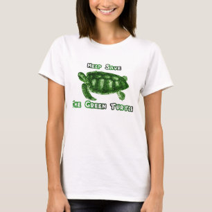 Camiseta Ayuda ahorrar la tortuga verde