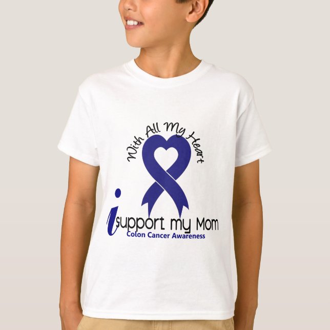 Camiseta Ayuda del cáncer de colon I mi mamá (Anverso)