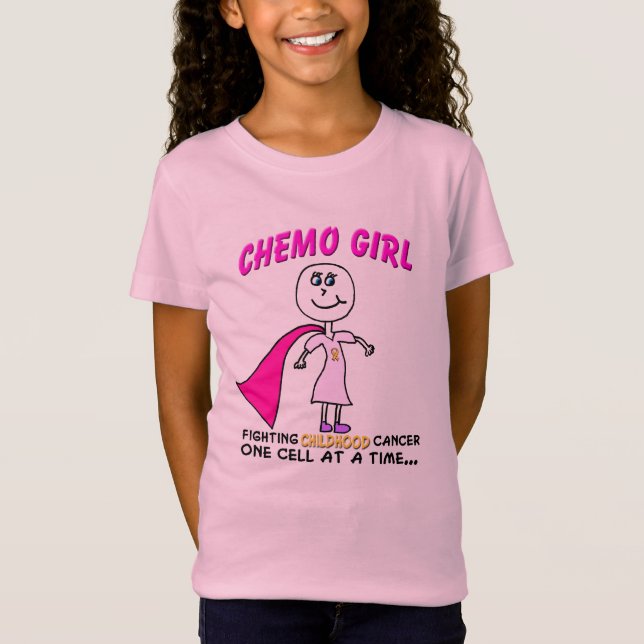 Camiseta Ayuda del cáncer de la niñez del chica de Chemo (Anverso)