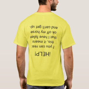 Camiseta "¡AYUDA!" Humor ecuestre boca abajo