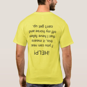 Camiseta "¡AYUDA!" Jinete Caído Al Revés Humor Ecuestre
