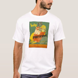 Camiseta Ayuda para conservar el Poster Vintage de alimento